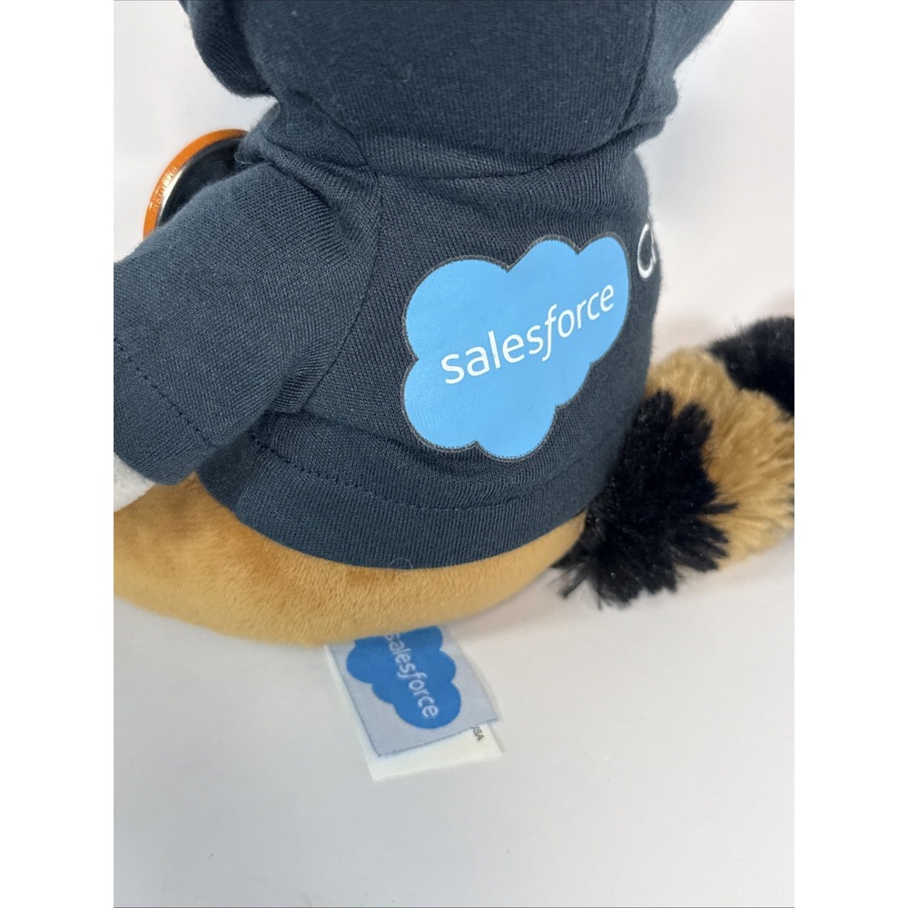Salesforce Dreamforce Astro Trailhead Plush Mascot Blue Hoodie Raccoon Tags - Picture 4 of 9
